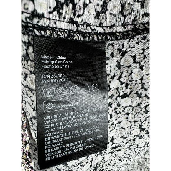 H&M Flounce-Collared Blouse Lavender Multi L cottagecore 51-03 - Picture 13 of 16